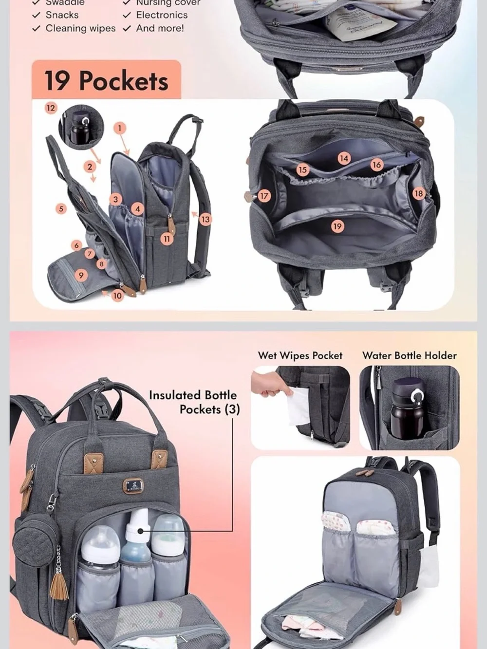 NEW dikaslon diaper bag backpack